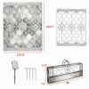Reversible LED Light Outdoor Rug Carpet 12'x9' PP Straw Material with Carry Bag And Ground Stakes for Garden Patio Decor