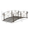 6' Metal Arch Backyard Garden Bridge, Safety Siderails, Arc Footbridge for Backyard Creek, Stream, Pond, Bronze