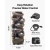 Outdoor Water Fountain, 38.98 in Height Fountain and Waterfall, 7-Tier Floor Standing Rock-Shaped Cascading Fountains with LED Light and Pump