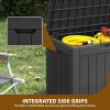 30 Gallon Outdoor Storage Box, Weatherproof Lockable Resin Deck Box for Patio Furniture, Pool Accessories, Garden Tools and Supplies, Black