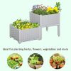 2-Piece Raised Garden Bed with Legs, Self-Watering Planter Box Raised Bed to Grow Flowers, Herbs & Vegetables, Gray