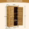 Outdoor Storage Cabinet, Wood Garden Shed with Lockable Door & 2 Removable Shelves