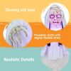 43" Outdoor Halloween Decoration, Scary Girl Hanging Ghost Decor Sound Activated with Light-up Head for Yard, Patio, Haunted House Lawn Garden