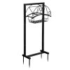 Heavy Duty Detachable Garden Hose Holder with Storage Basket, 15.8"D x 8"W x 39.4"H Upgraded Water Hose Stand