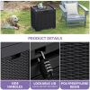 35 Gallon Resin Outdoor Deck Box, Lockable Waterproof UV Resistant Storage Container for Patio Cushions Garden Tools, Black