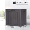31 Gallon Resin Deck Box, Waterproof UV Resistant Outdoor Storage Box for Garden, Indoor
