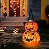 3FT Halloween Collapsible Pumpkin Decoration, 50 LED Pop-Up Pumpkin Lamp with Star Cap