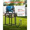 Freestanding Garden Hose Reel, Holds 125 Feet of 5/8-inch Hose, Wall Mount or Ground Mount, Detachable Holder Stand with Storage Rack