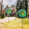 Kinetic Wind Spinner, 53 inch Outdoor Metal Wind Spinners for Yard and Garden, Double Windmill with Stable Stake