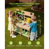 Mud Kitchen, Outdoor Mud Kitchen for Kids, Wood Outdoor Play Kitchens with Stoves, Tank, Sink, Planting Shovels, Spatulas, Box