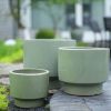Handmade Solid Glaze Ceramic Planter Set of 3, 15/12/9 Inch Diameter, for Succulents & Flowers Outdoor Garden & Indoor Staircase Use