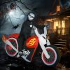 7.5' W Halloween Inflatables Outdoor Decorations Grim Ghost Biker, Blow Up LED Yard Decor for Garden, Lawn, Party, Holiday, Waterproof
