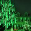 alloween Outdoor Meteor Shower Lights – 192 LED Falling Rain Icicle Lights