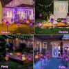 IkeeRuic Halloween Decorations Outdoor, Purple Halloween Solar Lights with Flickering Flame, Solar Torch Lights for Yard Decorations