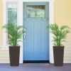 Set of 2 Outdoor Wicker Flower Pot with Drainage Hole for Porch Balcony