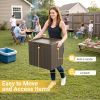 Outdoor Storage Box 31 Gallon Storage Box with Lid for Patio Furniture, Garden Tools, Pool Supplies, Waterproof and UV Resistant, Lockable, Dark Brown