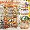 6.2 FT Tall Patio Garden Arbor with Pergola and 2-Seat Bench for Garden Lawn Backyard Decoration