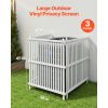 3 Panels Outdoor Privacy Screen, 36 x 45 in Air Conditioner Fence with 19.7 in Ground Stakes, Pool Equipment Enclosure, Strip Vinyl Privacy Fence