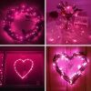 4 Pack 60 LED Pink Fairy Lights Battery Operated with Timer, 20FT Waterproof Twinkle Light Indoor Outdoor