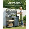 Potting Bench Table, Outdoor Gardening Wooden Workstation with Storage Cabinet, Storage Shelves, 43 x 18 in Wood Tabletop