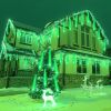 alloween Outdoor Meteor Shower Lights – 192 LED Falling Rain Icicle Lights