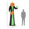 9' Halloween Inflatables Outdoor Decorations Pumpkin Head Ghost, Blow Up LED Yard Decor for Garden, Lawn, Party, Holiday, Waterproof