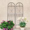 2 Pack Metal Garden Trellis 71" x 19.7" Rustproof Trellis for Climbing Plants Outdoor Flower Support Black