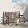 2-Person Garden Bench, HDPE Outdoor Bench with 530 lbs Capacity, Curved Seat for Backyard, Park, Porch, Lawn, Brown