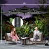 9.7 ft Outdoor Patio Umbrella with Solar LED Lights, 3 Tier Outdoor Table Umbrella with Tilt, Crank, Black