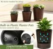 3-Pack Plastic Plant Pots with Drainage Holes And Saucers for Outdoor Porch And Garden Decor