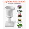 Plastic Urn Planters, 15.8 x 26.4 Inch, 2 Pack White Classic Flower Pots Front Porch Planters, Indoor & Outdoor Vase for Wedding, Party, Event, Home