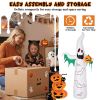 12ft Inflatable Halloween Decor with Flashing Bats & White Ghosts, 4 LED Lights + 82 String Lights, White & Green, 12V 1500mA US Power Adapter