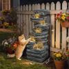 40" Tall Outdoor Waterfall Fountain with LED Lights, 6-Tier Cascading Waterfall Feature, Resin Garden Fountain, Gray