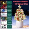 Lifelike Tabletop Artificial Christmas Tree - 50 Warm LED Lights with 8 Lighting Modes, Auto Timer, IP44 Waterproof & Battery Operated