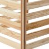 Wood Privacy Fence, 38" W x 36" L, 3 Panel Slatted Air Conditioner Fence Screen, Pool Equipment Enclosure with Metal Stakes, Easy DIY Installation