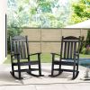 Outdoor HDPE Rocking Chair, Weather Resistant Adirondack Rocker with High Back, 400 lbs Weight Capacity for Patio, Porch, Garden, Backyard, Balcony