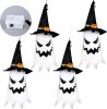 Halloween Decorations Outdoor Halloween Decor Hanging Outdoor String Lights Glowing Ghost Witch Hat Halloween Decorations Indoor Ornaments Halloween L