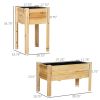 Elevated Wood Planter Box Set of 3 Raised Garden Bed with Legs Liner for Vegetables Herbs Flowers Backyard Patio