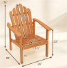Solid Acacia Wood Adirondack Chair, 400 lbs Heavy Duty Sloped Seat Outdoor Patio Lawn Chair with Wide Armrests for Backyard Deck Fire Pit