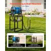 Freestanding Garden Hose Reel, Holds 125 Feet of 5/8-inch Hose, Wall Mount or Ground Mount, Detachable Holder Stand with Storage Rack