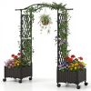 5 FT Self-Watering Vertical Raised Garden Bed with Trellis & Lockable Wheels, 2 Configurations Elevated Planter for Patio Balcony