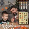 Floating Candles with Wand Remote, 20 Pcs Magic Halloween Hanging Candles, Flickering Warmer Light Flameless LED Candles with DIY Sticker