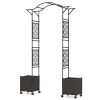 2-in-1 Garden Arch with Planter Boxes - Self-Watering System, 8 Lockable Wheels & PE-Coated Metal