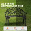 Outdoor Bench, 38.8 inches Metal Garden Bench for Outdoors,480 lbs Load Capacity Bench, Outdoor Garden Park Bench with Backrest and Armrests