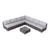 6-Person Wicker Seating Set with Cushions â€“ Fully Assembled