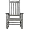 Wooden Oversized Porch Rocker Chair With Wide Seat and Tall Backrest,High Back Smooth Rocking Chairs for Outdoor & Indoor,Light Grey Color