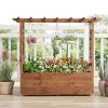 Wooden Elevated Planter Raised Garden Bed with Hanging Roof