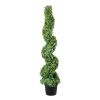 2 pcs. Artificial Boxwood Tower Topiary Spiral Artificial Plant 122cm high Decorative Plant Green Plastic PE Iron Topiary Plants incl. 10 pcs. Replace