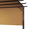 10 x 10 ft Outdoor Pergola, Arched Top Metal Pergola, Retractable Pergola with Sun Shade Canopy, Large Patio Shelter Pavilion