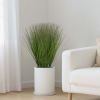 Artificial Grass Plant, 27 inch Faux Onion Grass Fake Greenery Shrubs Plant, Premium PVC for Indoor Outdoor House Home Garden Office Room DÃ©cor